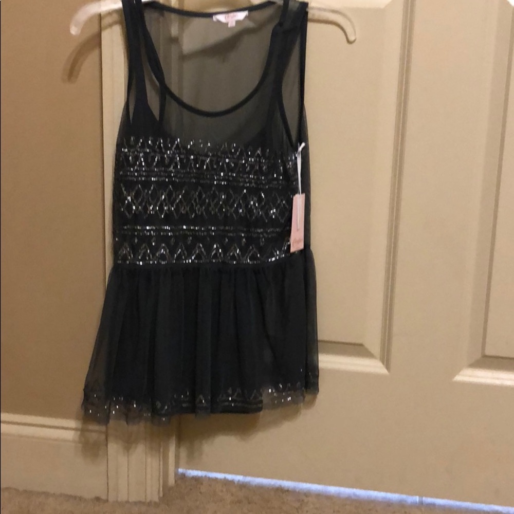 Silver beaded tank